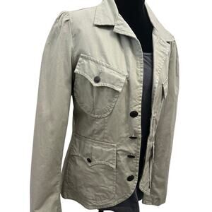 Bamboo Sage Green Utility Jacket Women’s 38 Safari Military Blazer